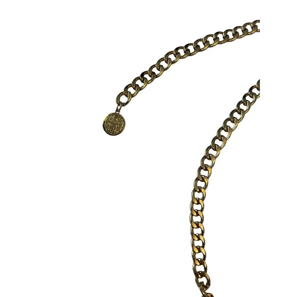 Vintage 90s Chunky Curb Chain Belt womens Heavy Gold Tone Statement Waist Chain